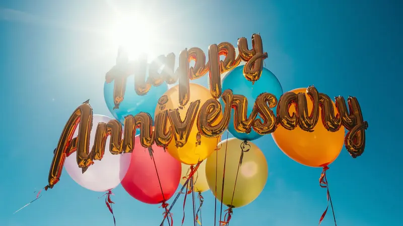 Happy Anniversary Helium Balloons