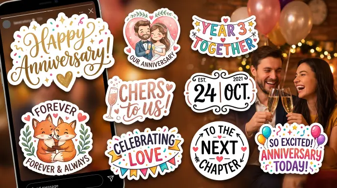 Happy Anniversary Stickers for Instagram