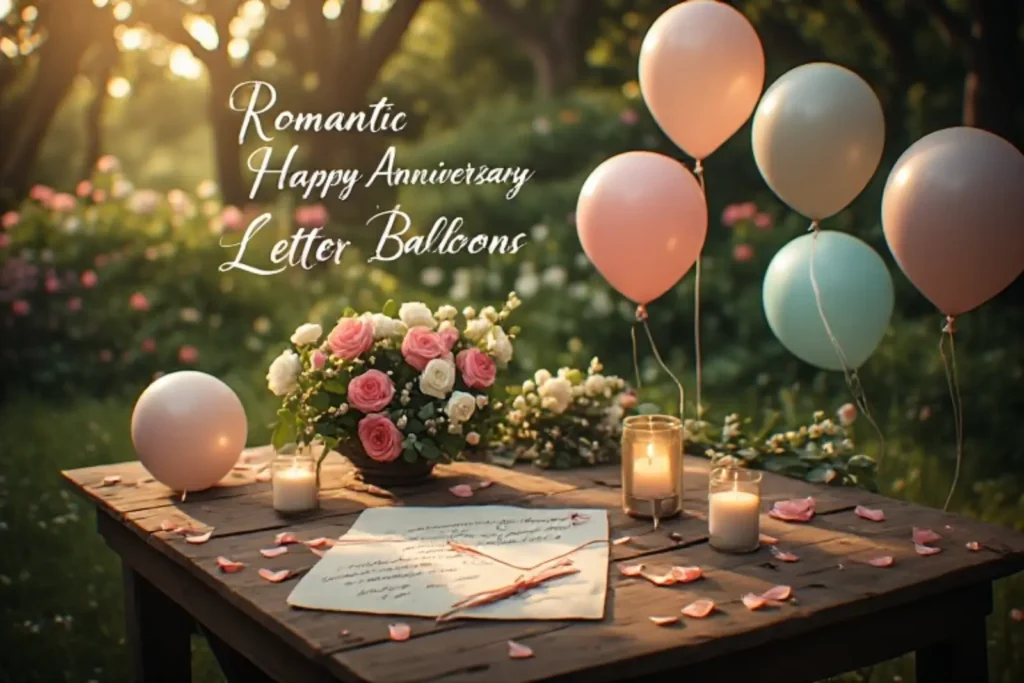 Romantic Happy Anniversary Letter Balloons 