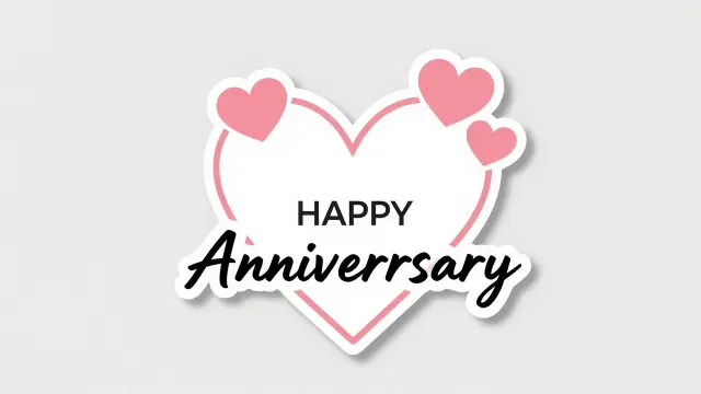 Romantic Happy Anniversary Stickers