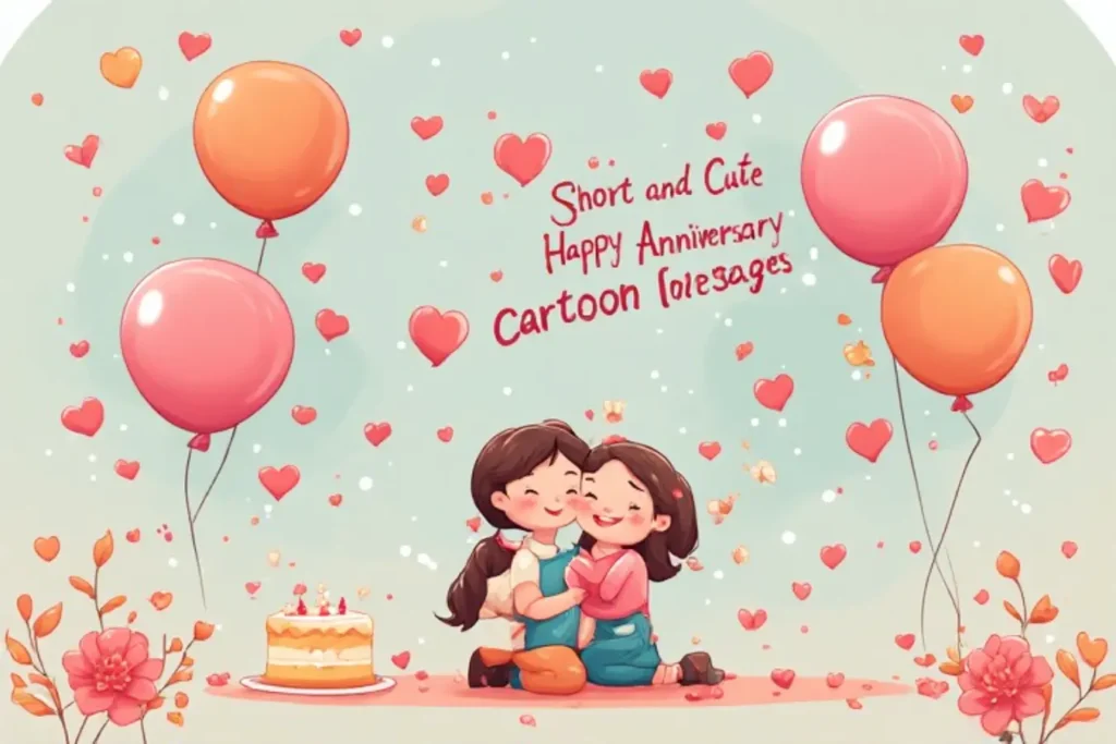 Short & Cute Happy Anniversary Cartoon Images 