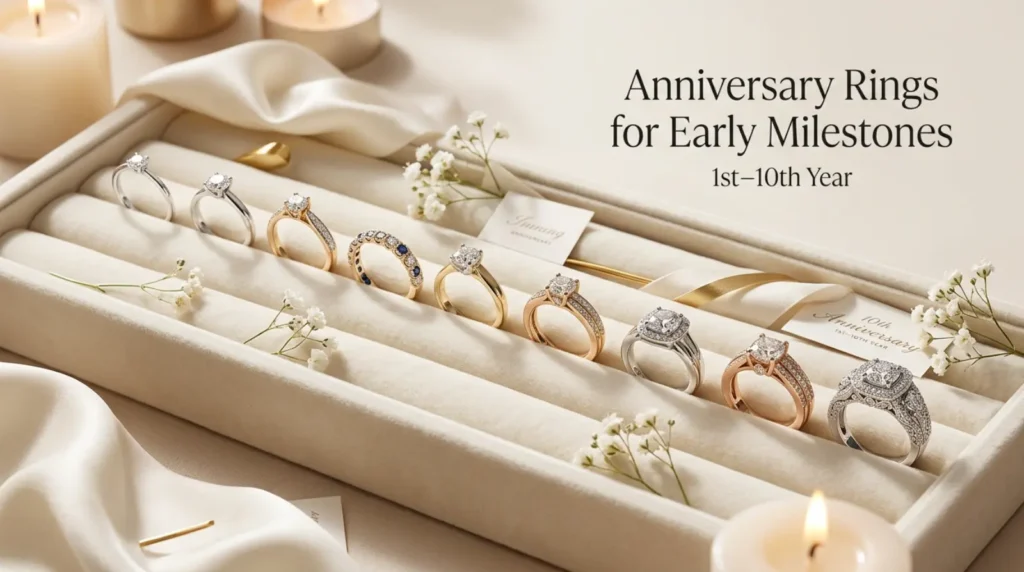 Anniversary Rings for Early Milestones (1st–10th Year)