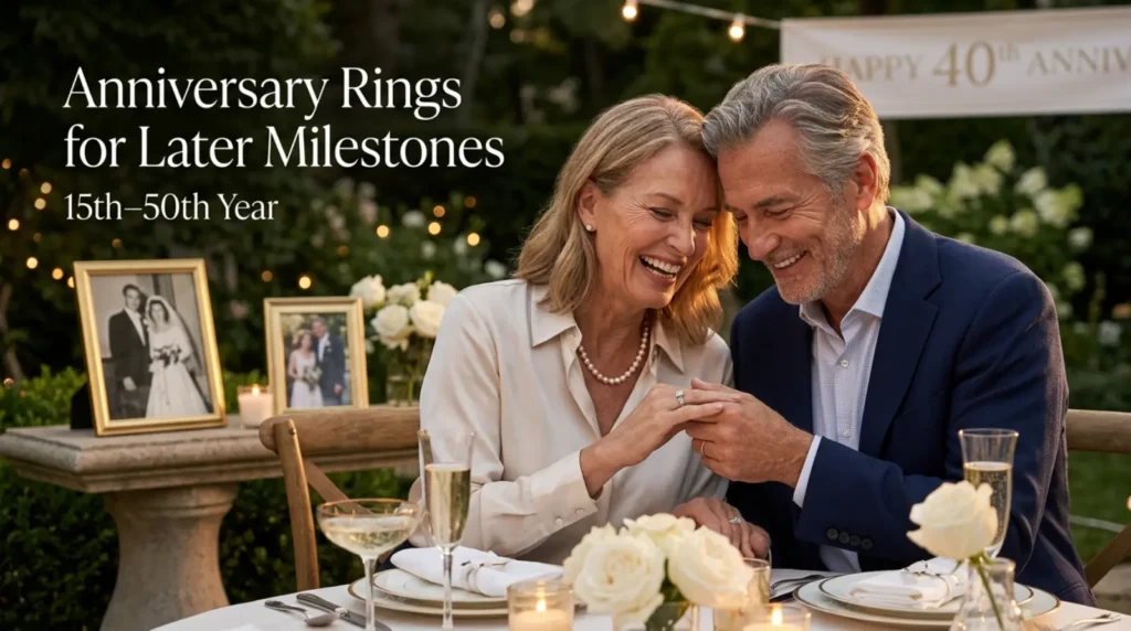 Anniversary Rings for Later Milestones (15th–50th Year)