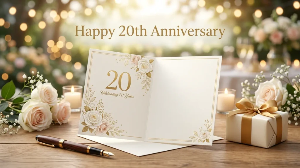 Best Happy 20th Anniversary Wishes for Friends to Write in a Card