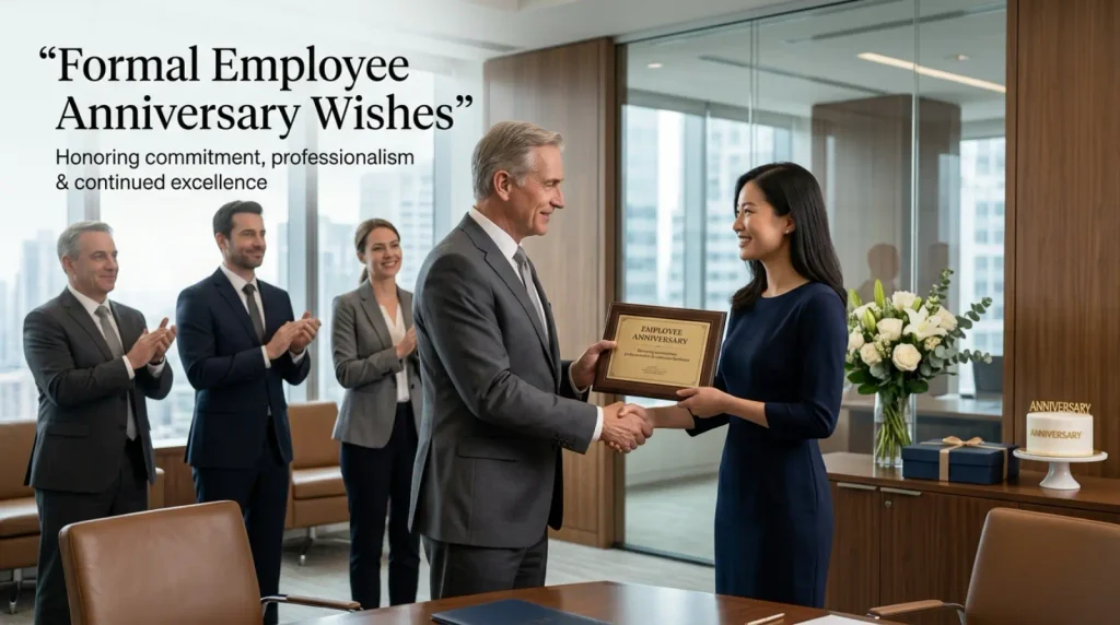 Formal Employee Anniversary Wishes