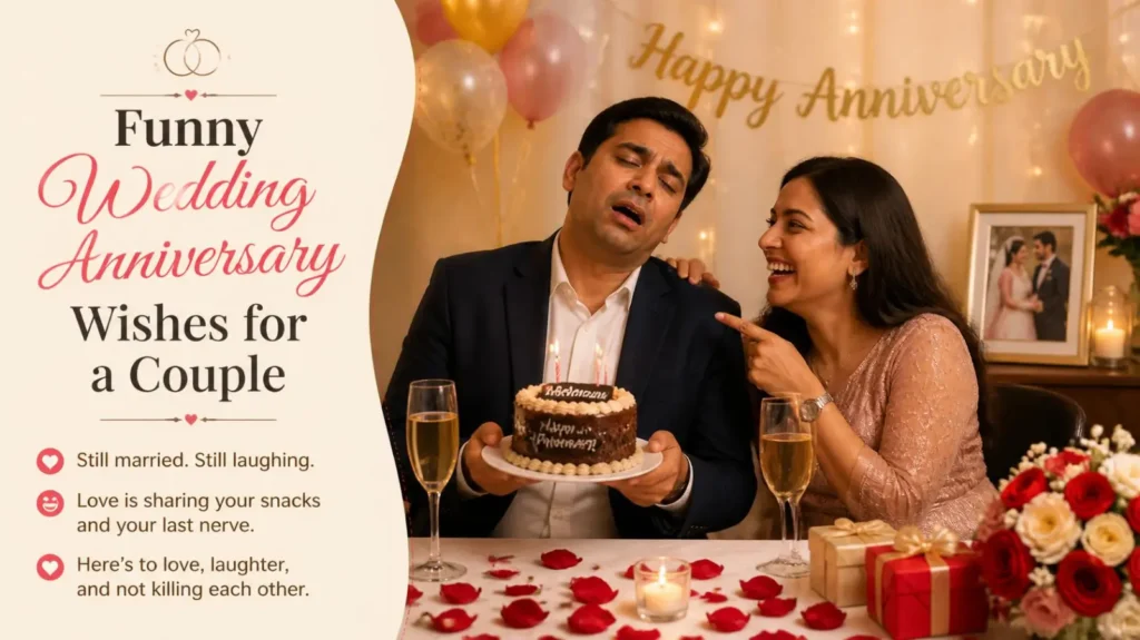 Funny Wedding Anniversary Wishes for a Couple
