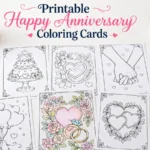 Printable Happy Anniversary Coloring Cards