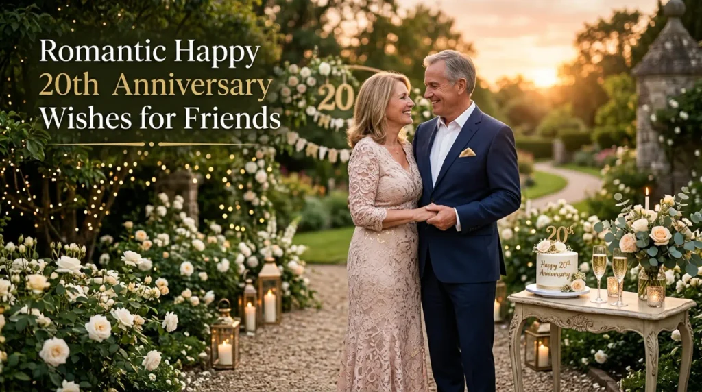 Romantic Happy 20th Anniversary Wishes for Friends