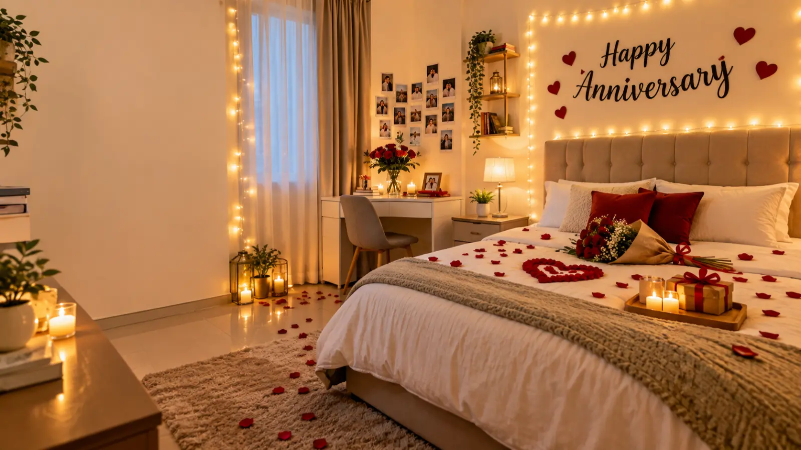 Budget-Friendly Happy Anniversary Room Decoration
