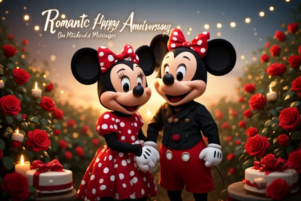 Romantic Happy Anniversary Mickey and Minnie Messages